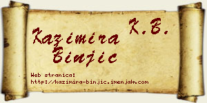 Kazimira Binjić vizit kartica